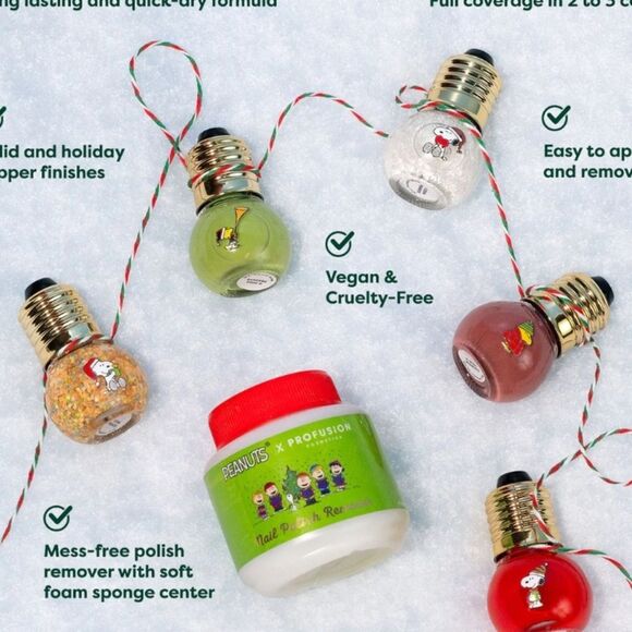 Profusion X Peanuts Sparkling w/Joy 5-PC Nail Polish Set & Remover - Picture 8 of 9